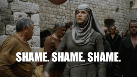 The shame shame shame scense from Game of Throne TV show