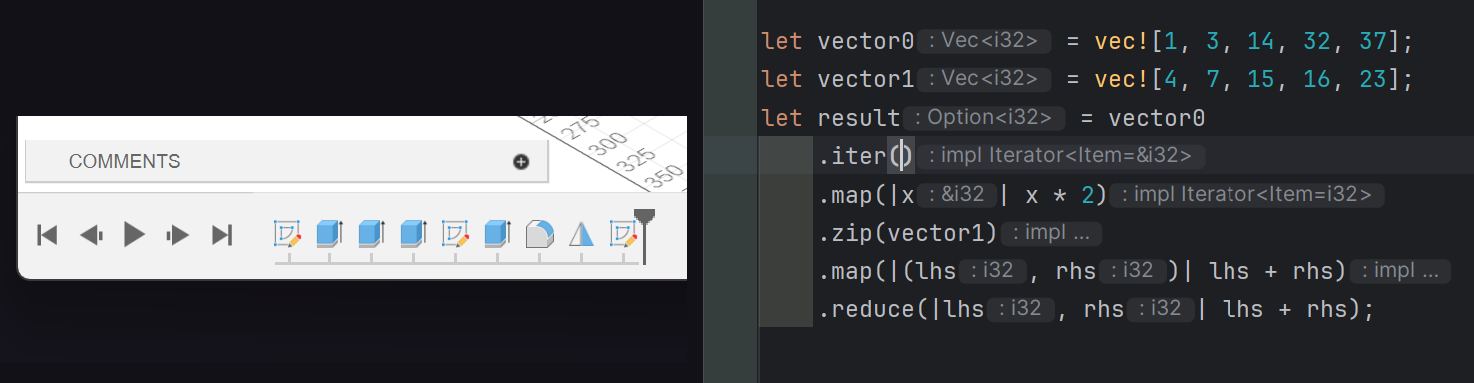 Comparing functional programming code to the Fusion 360 Timeline (Steps) UI