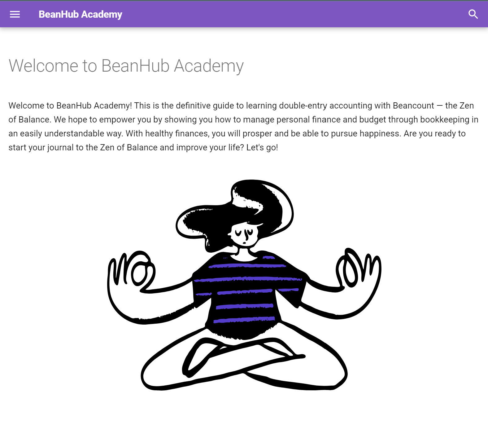 Screenshot of BeanHub Academy website home page