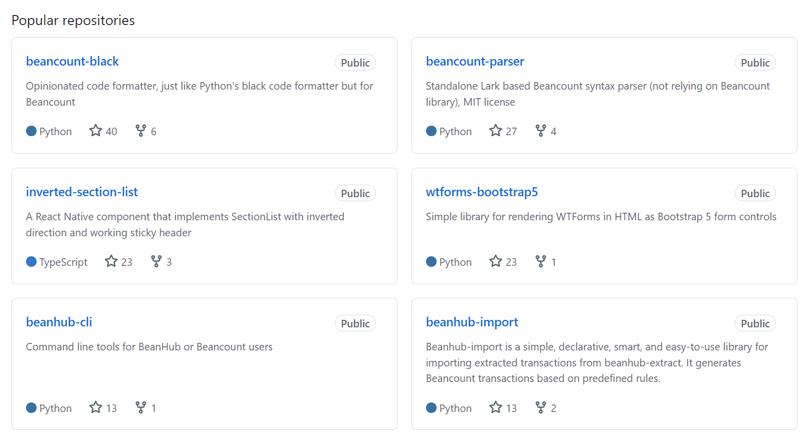 Screenshot of Launch Platform's company open-source GitHub repositories