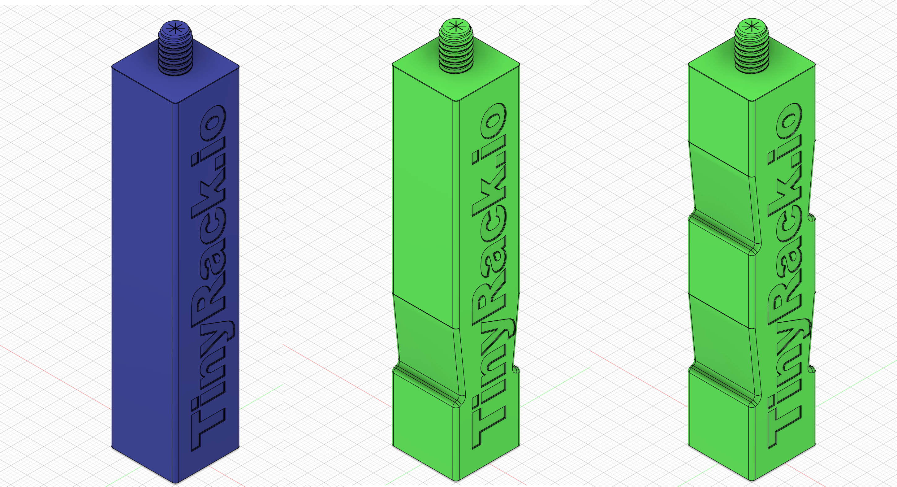 Screenshot of TinyRack post variants notched at different positions
